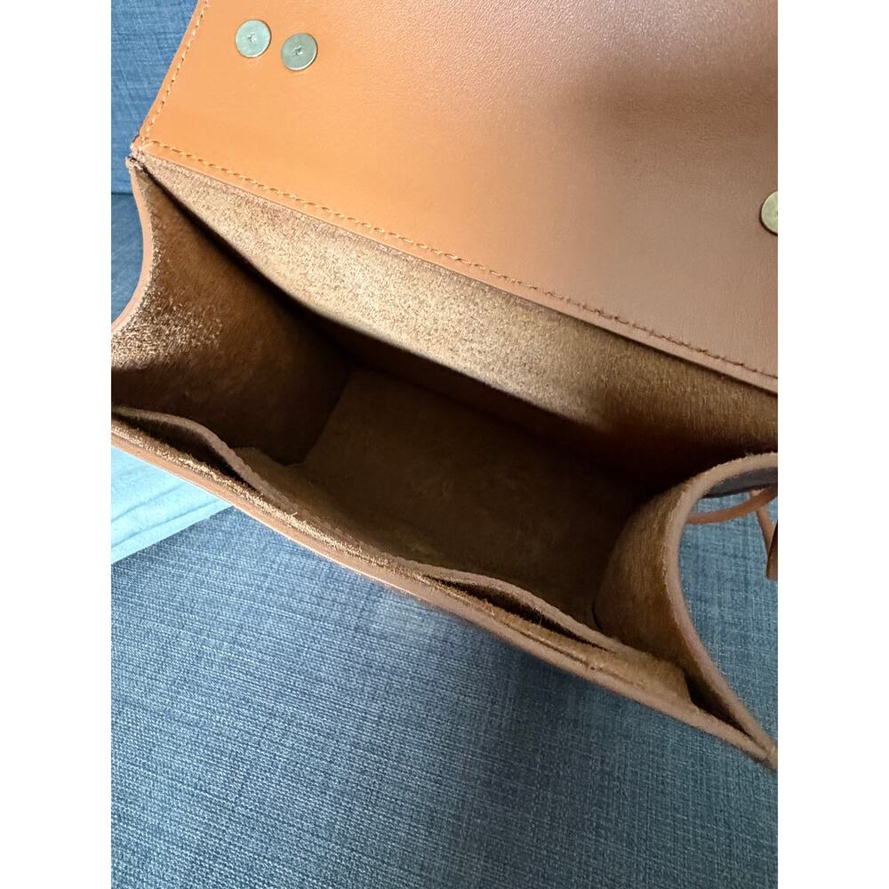 NWT Schoneberg Italy Cognac Leather Shoulder Bag Crossbody Purse Dust Bag - Picture 5 of 7